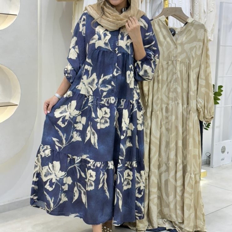 پیراهن نخی سرمه ای