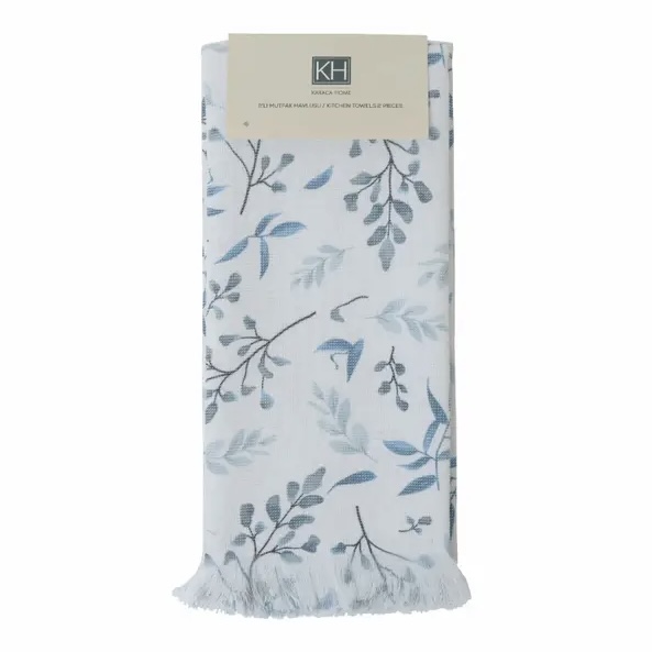 دستمال آشپزخانه ۲عددی طرح شاخه برگ