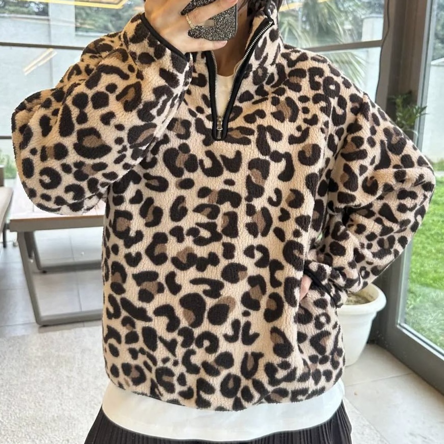 نیم زیپ تدی پلنگی