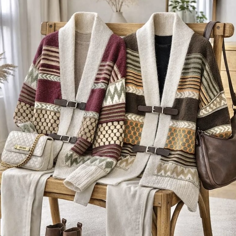 بافت ژاکت بند چرمی