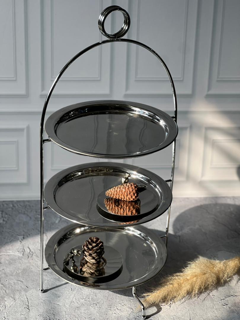 شیرینی خوردی سه طبقه استیل