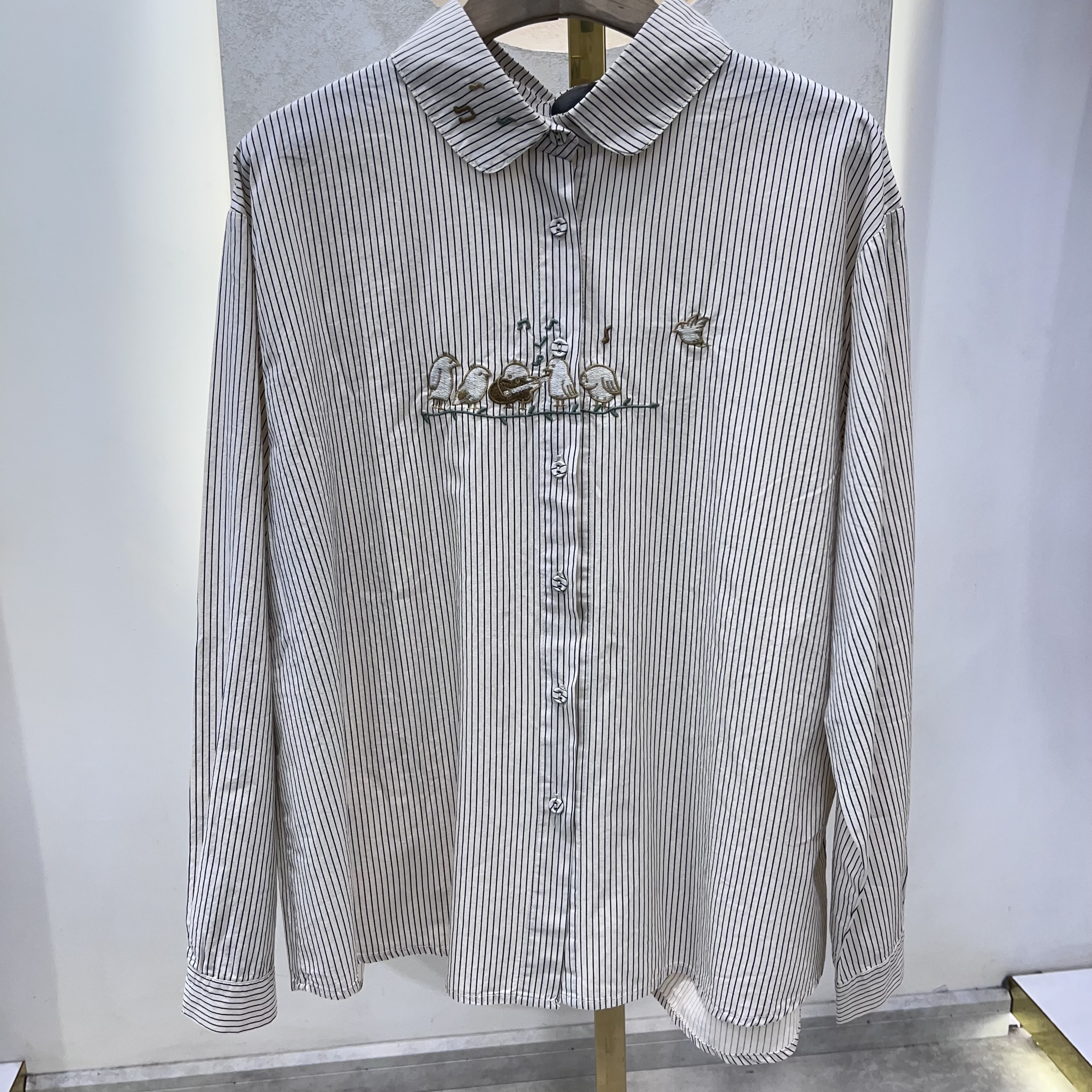 شومیز راه راه گلدوزی