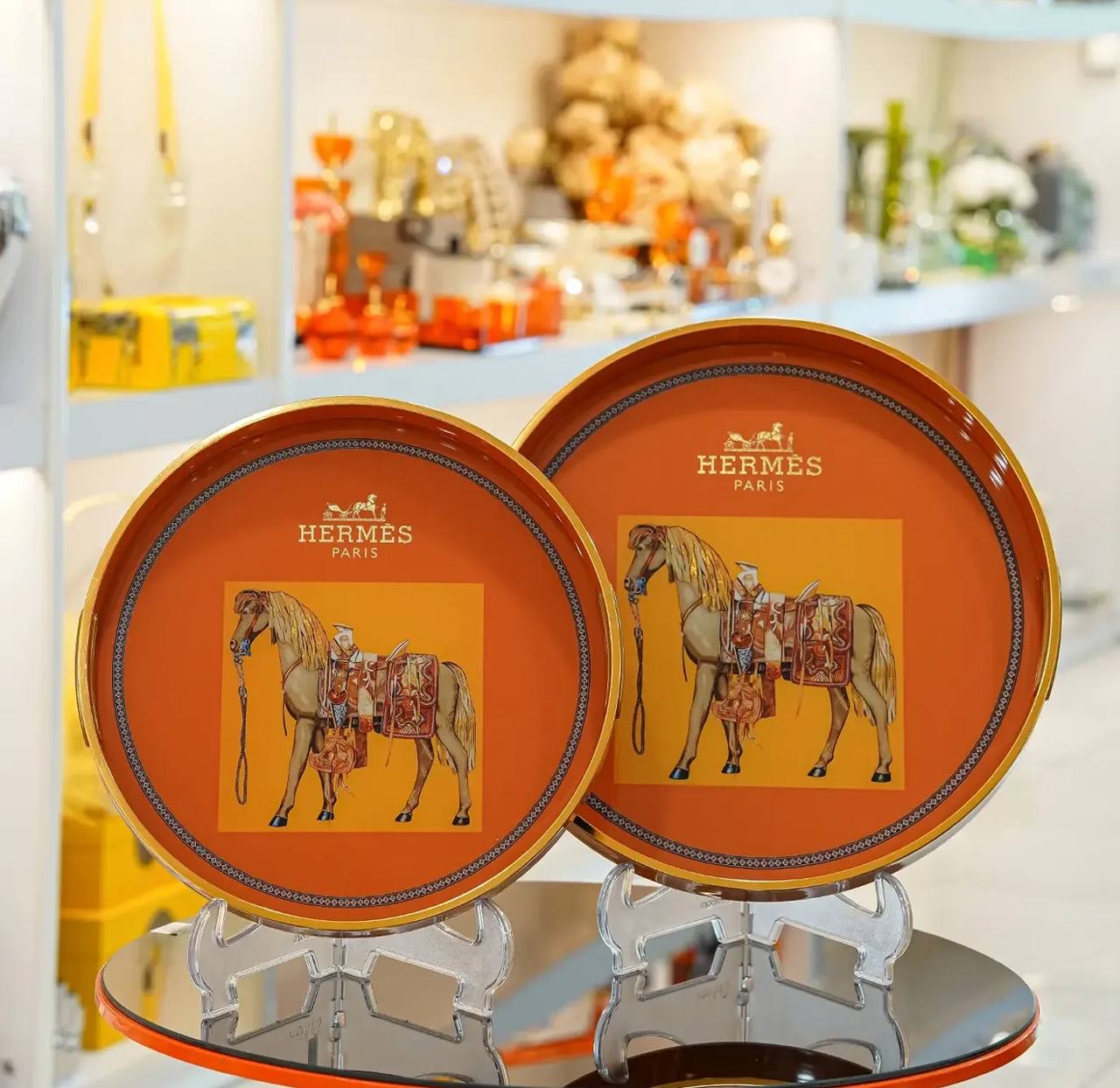 سینی گرد طرح هرمس نارنجی