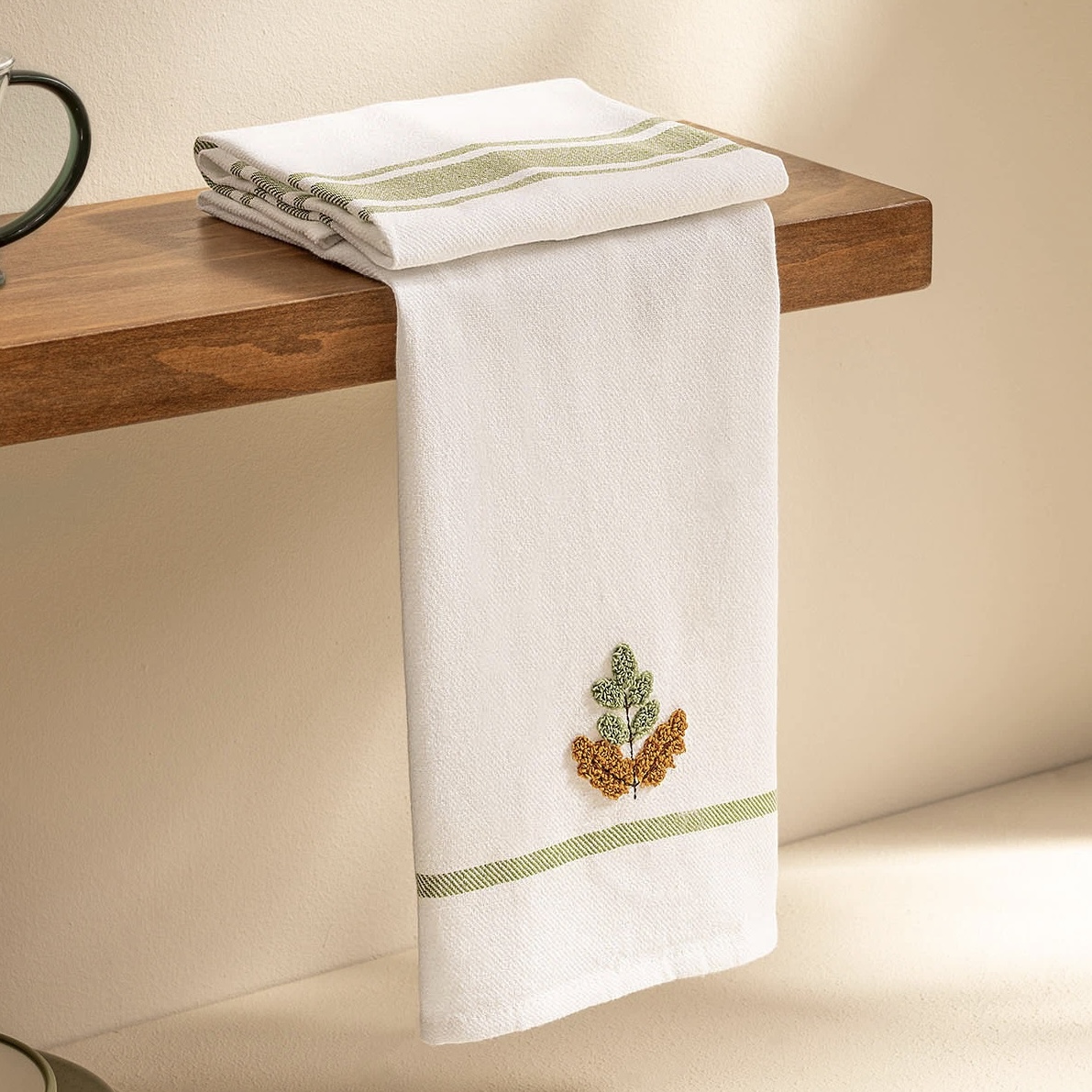 دستمال آشپزخانه ۲عددی برگ