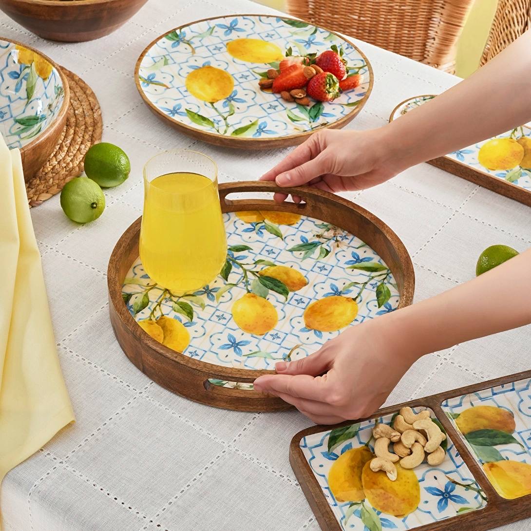 سینی لبه‌دار مانگو طرح لیمو