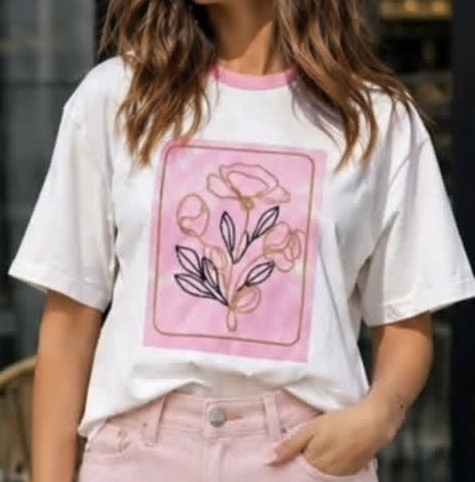 تیشرت طرح گل