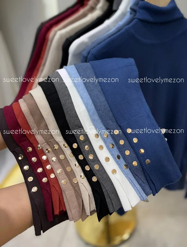 بافت ۴ دکمه یقه اسکی دیلوین