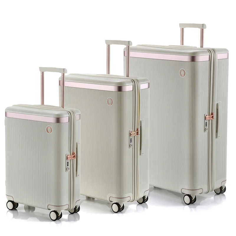 چمدان اکولاک ژاپن مدل داینستی رنگ سفید صدفی - سایز بزرگ