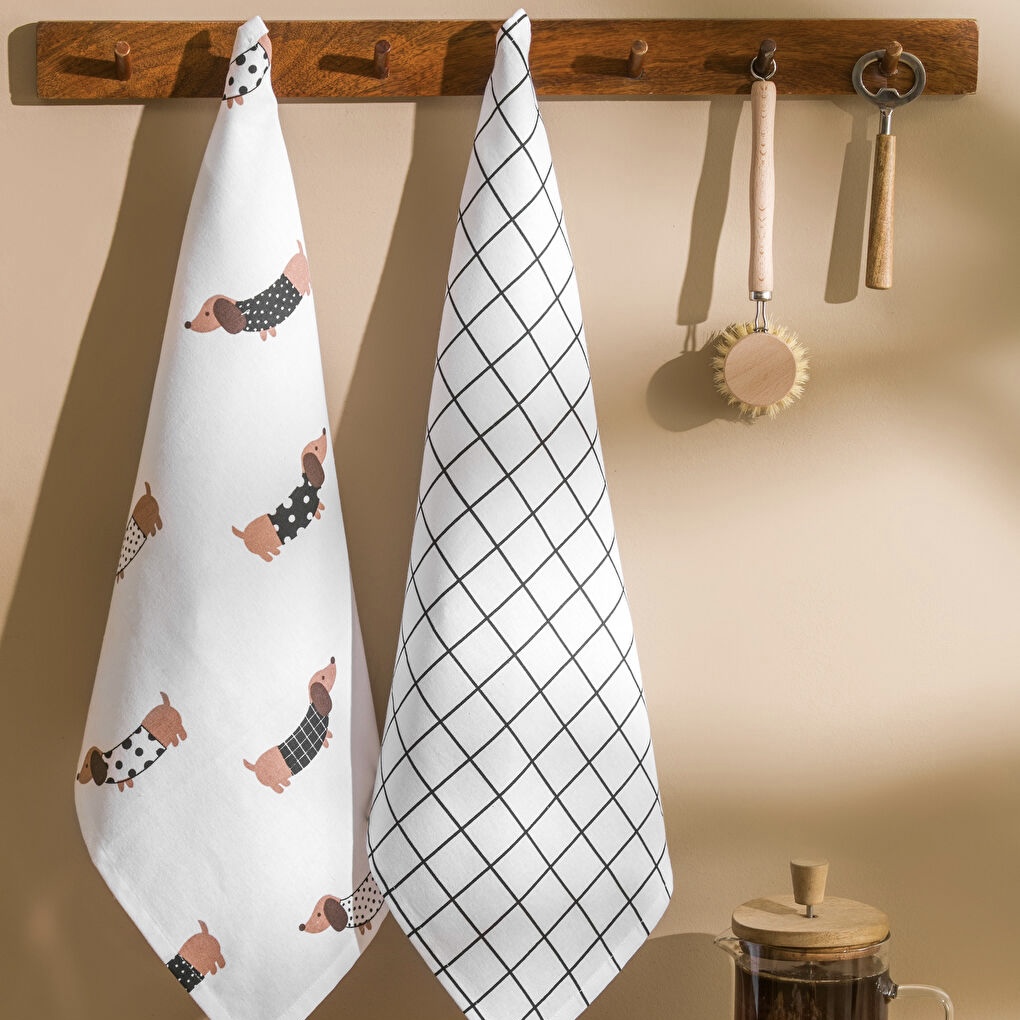 دستمال آشپزخانه ۲عددی طرح dog