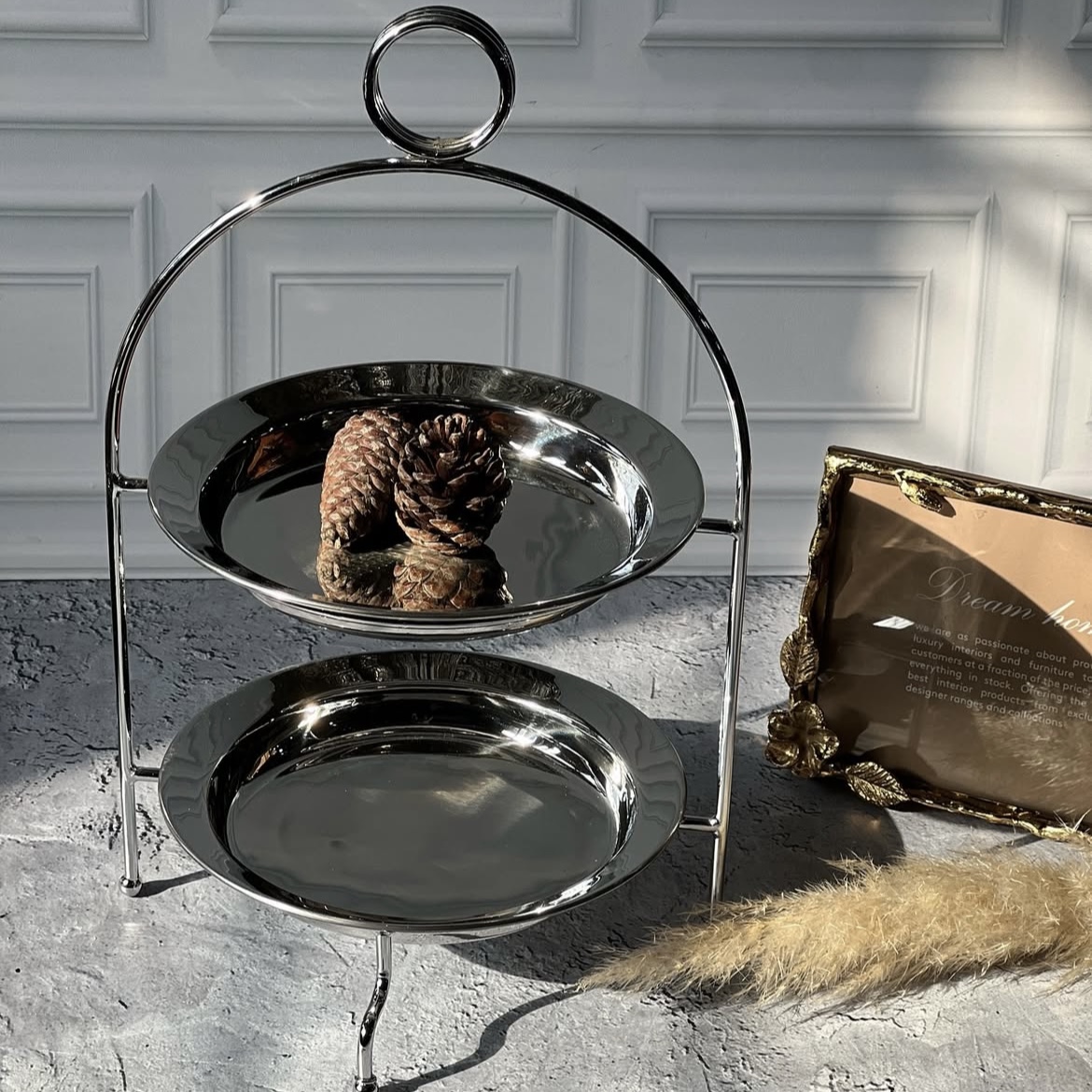 شیرینی خوری دو طبقه استیل